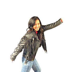 Bristol Golden Crown - Women’s Black Leather SZ 14 FRINGE EUC Vintage Canada